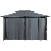 Beliani COLOS - tuinpaviljoen-Grijs-Staal