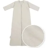 Meyco Baby Slaapzak Winter Slub - afritsbare mouwen - greige - 90cm - winterslaapzak
