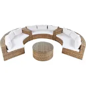 Beliani SEVERO - Loungeset-Bruin-PE rotan
