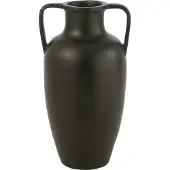J-Line vaas 2 Armen Terracotta - keramiek - zwart - large - 66 cm hoog