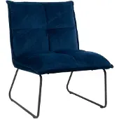 Livin24 Velvet fauteuil Malaga donkerblauw
