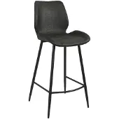 Livin24 Industriële barkruk Barrel zwart/antraciet eco-leer 69 cm