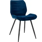 NABER Stapelstoel V, frame zwart, bekleding donkerblauw