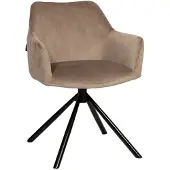 Livin24 Velvet eetkamerstoel Furtado draaibaar taupe