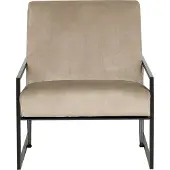 Beliani DELARY - Fauteuil-Beige-Fluweel