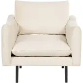 Beliani VINTERBRO - Fauteuil-Beige-Fluweel