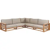 Beliani TIMOR - Loungeset-Lichte houtkleur-FSC gecertificeerd acaciahout
