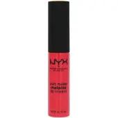 Nyx Soft Matte Metallic Lip Cream, Liquid Lipstick - Manila (Koraal met Roze Ondertoon)