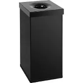 DutchDesign Gepoedercoat aluminium Prullenbak 110 L 37 (B) x 37 (D) x 76,5 (H) cm Zwart