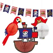 Amscan Piraten Decoratie kit (1 slinger + drie decoratie waaiers)