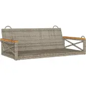 vidaXL - Schommelbank - 109x62x40 - cm - poly - rattan - grijs