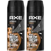 Axe Deospray Collision Leather & Cookies - 150 ml Duo Verpakking