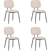 Bronx71 Scandinavische eetkamerstoel Ivar gerecyclede stof beige - Eetkamerstoelen set van 4 - stoel