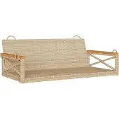 vidaXL - Schommelbank - 109x62x40 - cm - poly - rattan - beige