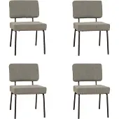 Bronx71 Scandinavische eetkamerstoel Espen groen gerecyclede stof - Eetkamerstoelen set van 4 - stoel