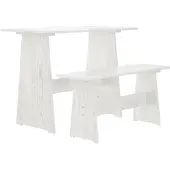 vidaXL Eettafel met bankje REINE massief grenenhout wit