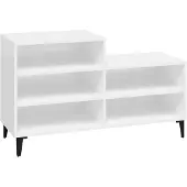 vidaXL Schoenenkast 102x36x60 cm bewerkt hout hoogglans wit