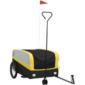 vidaXL Fietstrailer 45 kg ijzer zwart en geel