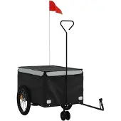 vidaXL Fietstrailer 45 kg ijzer zwart en grijs