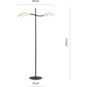 Emibig Vloerlamp 2xE14 40W LOTUS LP2 WIT/GOUD 1107/LP2