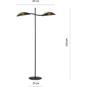 Emibig Vloerlamp 2xE14 40W LOTUS LP2, zwart/goud, modelnummer 1106/LP2