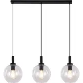 Fantasia 3403623 Osira Pendel E27 3l Zwart, Helder Glas 3x Ø200mm
