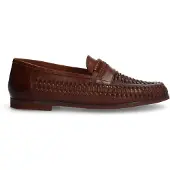 Manfield Cognac leren loafers | Maat 43