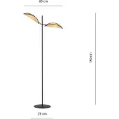 Emibig Vloerlamp , 2x E14, 40W, VENE LP2, zwart/rotan, model 1160/LP2