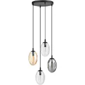 Emibig Hanglamp 4xE14 10W ASTRAL, met 4 lampenkappen in 4 verschillende kleuren, model 1268/4PREM