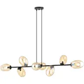 Emibig Hanglamp 8xE14 10W PANDORA, 8 honingkleurige lampenkappen, model 1264/8