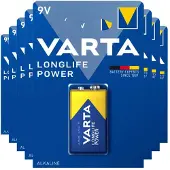 Varta 8x Longlife Power Alkaline Batterijen 9v 565 Mah
