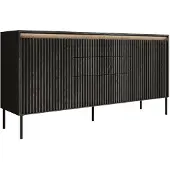 Meubella Dressoir Timoteo - Mat zwart - 166 cm
