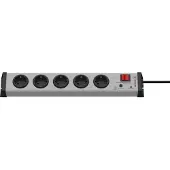 Ehmann 0206x01053301 Overspanningsveilige stekkerdoos 5-voudig Grijs Randaarde stekker 1 stuk(s)