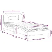 vidaXL Bed met matras "Hvar" stof taupe 90x190 cm