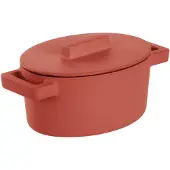 Sambonet Terra.Cotto braadpan - ovaal - incl. deksel - 13 x 10 cm - paprika