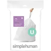 Simplehuman Vuilniszakken met trekband 55 liter | code U | 20 stuks