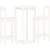 vidaXL 3-delige Barset massief grenenhout wit
