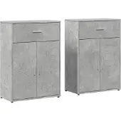 vidaXL Dressoirs 2 st 60x30x84 cm bewerkt hout betongrijs