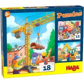 Haba Legpuzzel Bouwvoertuigen Junior 20 X 25 Cm Karton 3-delig