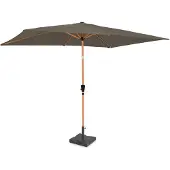 Vonroc Parasol Rapallo 200x300cm – Premium parasol – houtlook - taupe | Incl. Parasolvoet