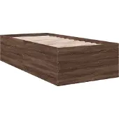 vidaXL Bedframe bewerkt hout bruin eikenkleur 75x190 cm