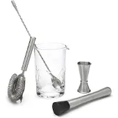 Leopold Vienna - Cocktail set 5-delig (mixglas, barlepel, stamper, pipet, strainer) - cadeau giftset