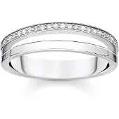 Thomas Sabo Dames Dames ring 925 sterling zilver sterling zilver gekleurde edelsteen 54 Zilver 32017874