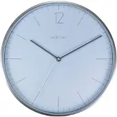 Nextime Wandklok Essential Silver Ø34cm Glas/metaal Wit