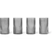 Ferm Living Ripple verrines glaas 14 cl 4-pack Smoked grey