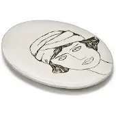 Serax Dinerbord La Mère Tableware By Marie Michielssen Off White Black Ovaal 37,5 x 27,5 cm