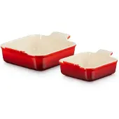 Le Creuset Heritage Ovenschalen Vierkant Kersenrood