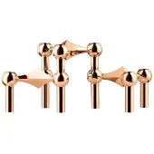 STOFF Nagel Nagel Kandelaar Pak Van 3 Goudroze - Kaarshouders Zinklegering Rose Gold - 9038