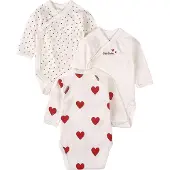 Petit Bateau Baby Rompers 3 Bodies Naiss Ml - Wit - Maat 50