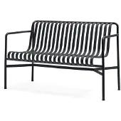 HAY Palissade Dining bank met armleuningen Anthracite